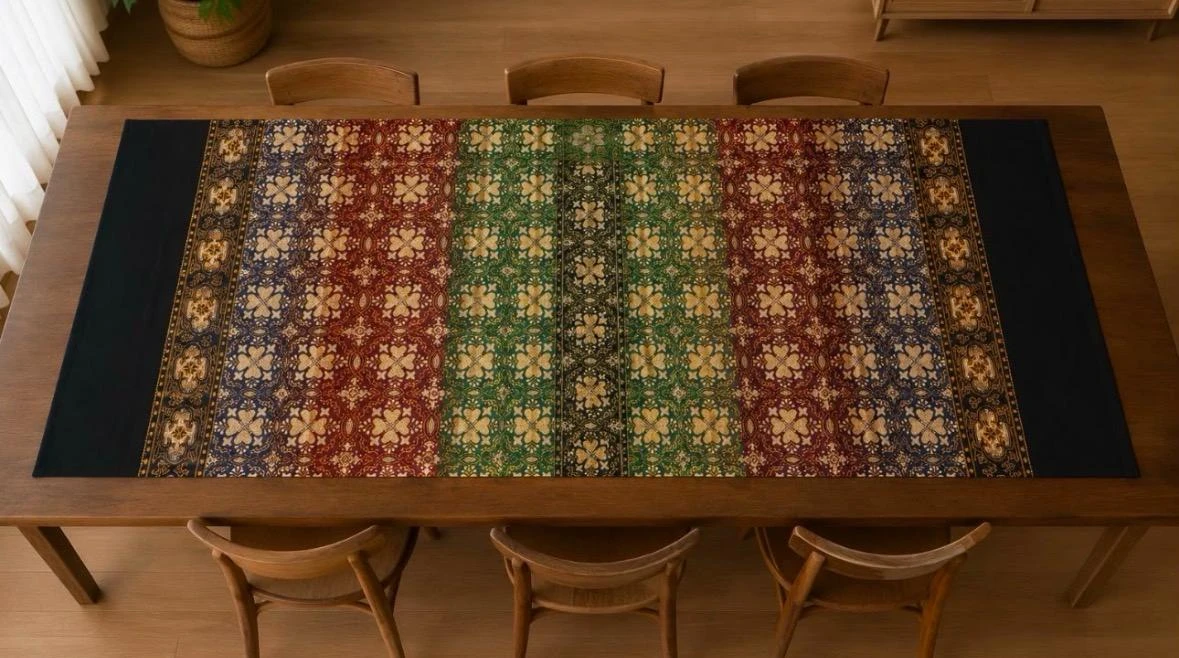 ✨ Nappe traditionnelle élégante motifs raffinés & couleurs chaleureuses /420x200